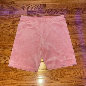 NWOT pink velvet ‘Angel’ biker shorts